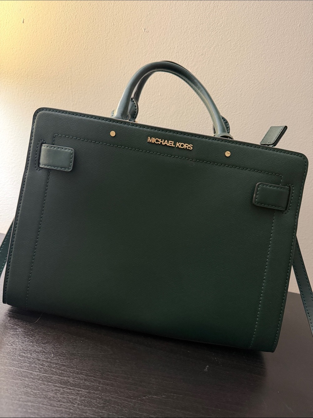 Michael Kors Forest Green Saffiano Leather Satchel